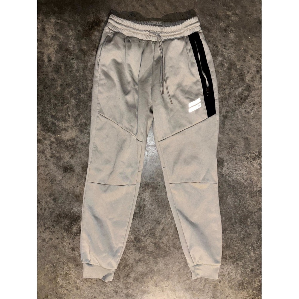 Hurley Jogger Pants Men Medium Gray Fleece Lined Athletic Tapered Leg Drawstring